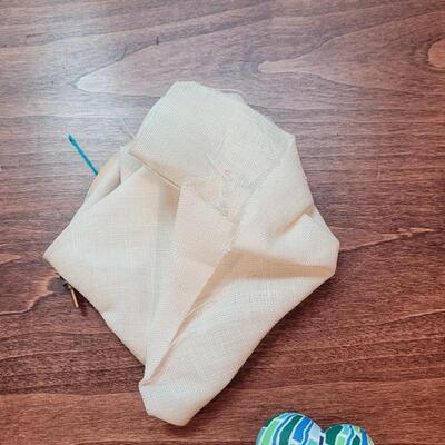Lot 270: Polymer Clay Heart and Little Needlepoint 