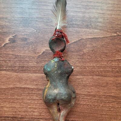 Lot 277: Ceramic Goddess with Feather Headdress 