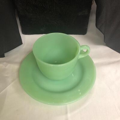 Vintage Fire king jadeite saucer and cup