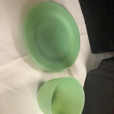 Vintage Fire king jadeite saucer and cup