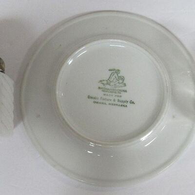 Shenango China Plate Advertising Omaha Fixture & Supply Co, Ink Bottle, Woodbury Advertising Jar