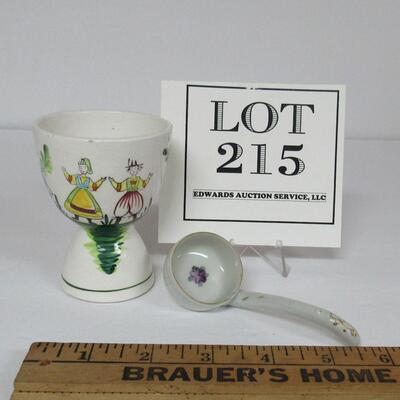 Vintage Egg Cup and China Small Ladle