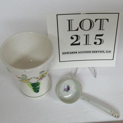 Vintage Egg Cup and China Small Ladle
