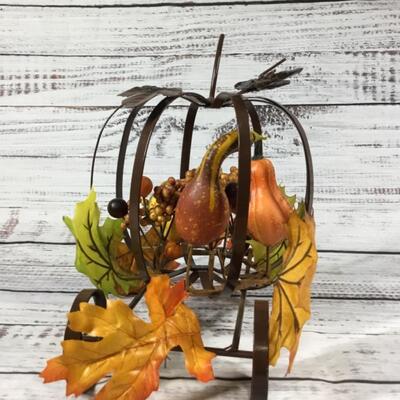 Thanksgiving wire pumpkins set of 2 Decorations 