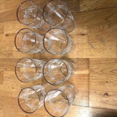 1950â€™a Bartlett Collins etched glasses-set of 8