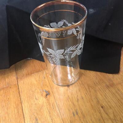 1950â€™a Bartlett Collins etched glasses-set of 8