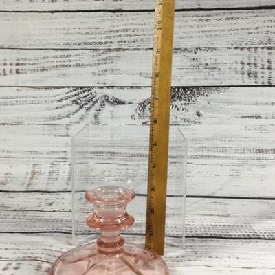 Set of 2 Vintage Pink Depression Glass Candle Holders 