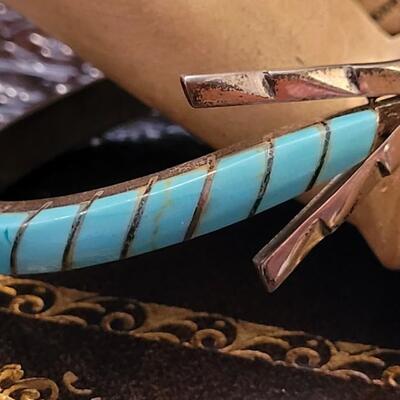 Lot 286: Vintage MEXICO Sterling Silver and Turquiose Cuff JEWELRY