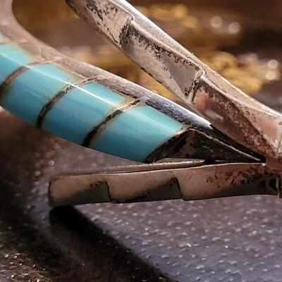 Lot 286: Vintage MEXICO Sterling Silver and Turquiose Cuff JEWELRY