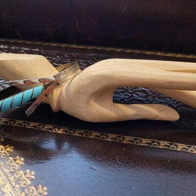 Lot 286: Vintage MEXICO Sterling Silver and Turquiose Cuff JEWELRY