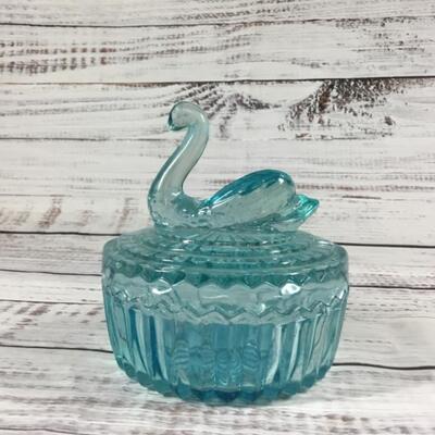 Light blue vintage glass set of three