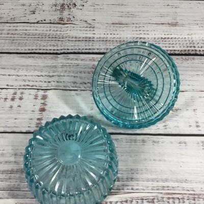 Light blue vintage glass set of three