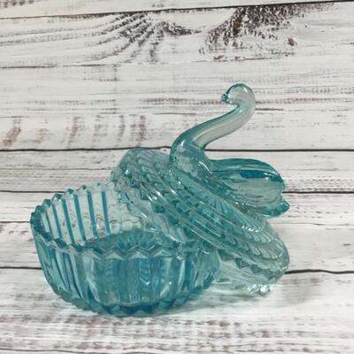 Light blue vintage glass set of three