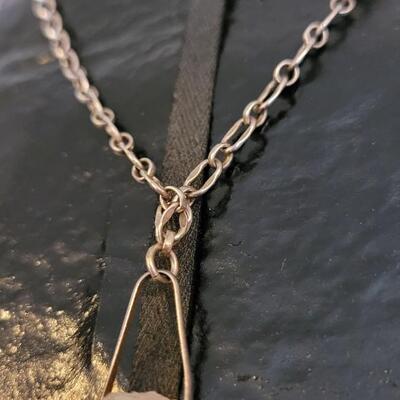 Lot 288: Vintage Sterling Silver Necklace w/ Crystal Pendant