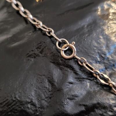 Lot 288: Vintage Sterling Silver Necklace w/ Crystal Pendant