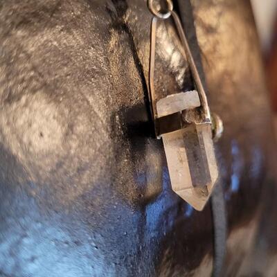 Lot 288: Vintage Sterling Silver Necklace w/ Crystal Pendant