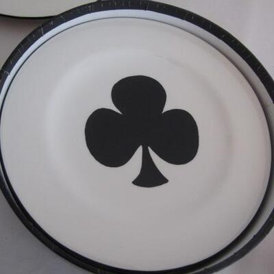 Set of Playing Card Suit Themed Small Plates with Matching Pick Holder