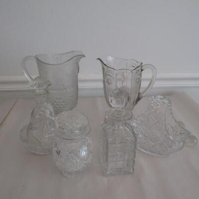 Misc. Glass/Crystal Pieces- Pitchers, Decanters, Etc.