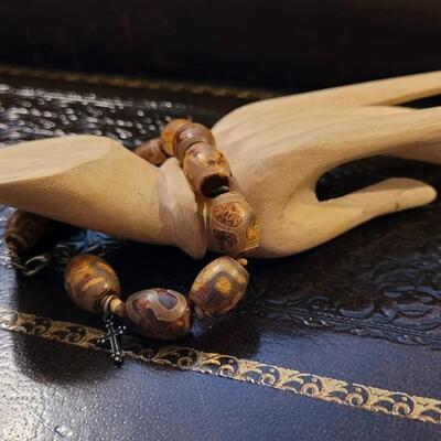 Lot 291: Faith Cross Christian Stone Bracelet Cuff Costume Jewelry