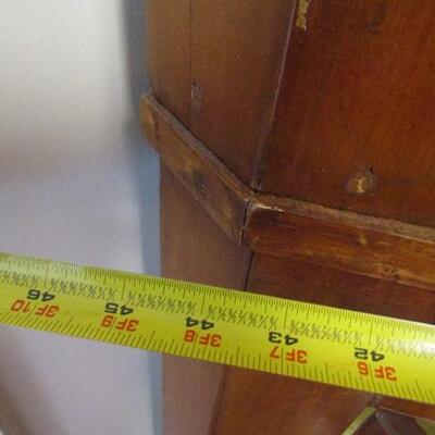 Solid Wood, Antique Corner Cabinet with Goose Neck Pediments (No Contents)- 45" Across, 21 1/4" Deep, 84 3/4" Tall