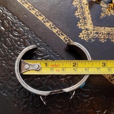 Lot 294: Vintage SIGNED Watch Cuff w/ Turquiose Stones 