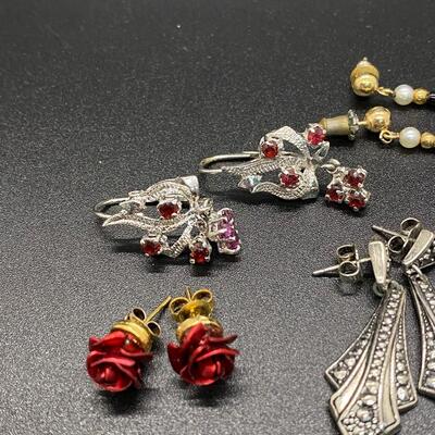 Dramatic Silvertone Earring Lot