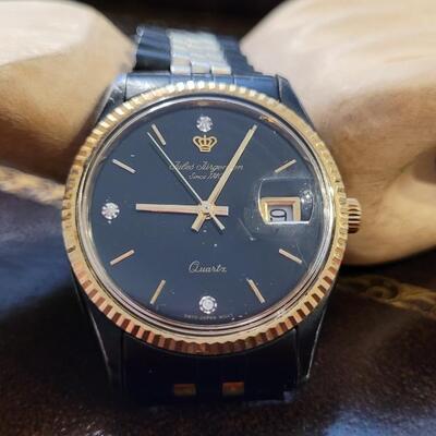 Lot 295: Vintage JULES JURGENSEN Quartz Watch UNISEX Needs Battery 