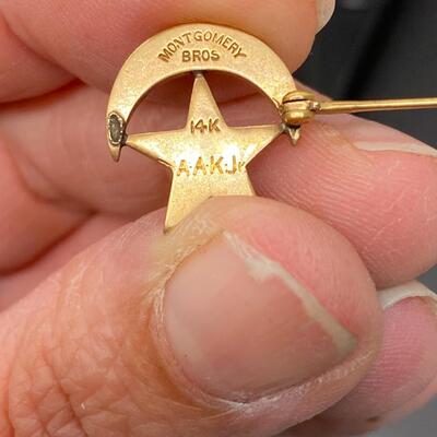 Antique 14k Yellow Gold LAHS 07 School Pin