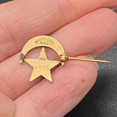 Antique 14k Yellow Gold LAHS 07 School Pin