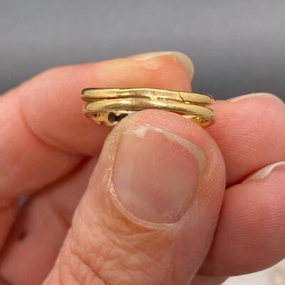 Vintage 14k Yellow Gold Engagement Ring & Wedding Band Set