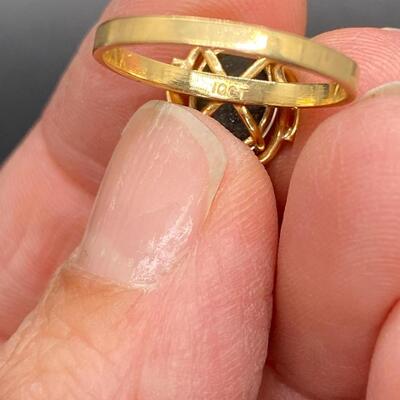 10k Yellow Gold Blue Opal Ring