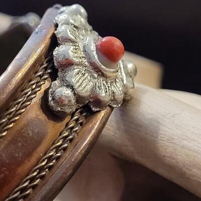 Lot 300: Vintage Copper Cuff Bracelet w/ Sanskrit 