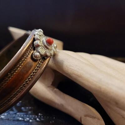 Lot 300: Vintage Copper Cuff Bracelet w/ Sanskrit 