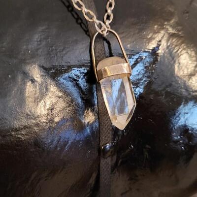 Lot 301: Vintage Necklace w/ Crystal Pendant 