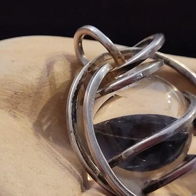 Lot 302: Vintage Sterling Silver Crystal Ball Pendant