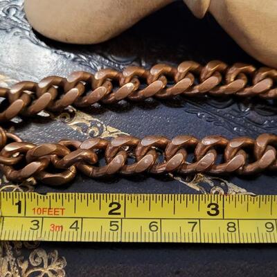 Lot 303: Vintage Copper Cuban Link Heavy Link Bracelet