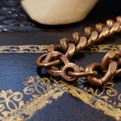 Lot 303: Vintage Copper Cuban Link Heavy Link Bracelet