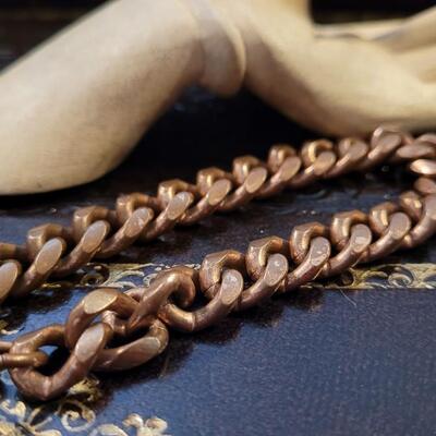 Lot 303: Vintage Copper Cuban Link Heavy Link Bracelet