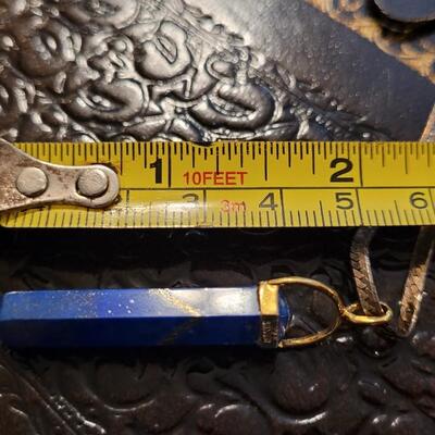 Lot 310: Vintage Sterling Silver Necklace w/ Sterling Silver Capped Pendant