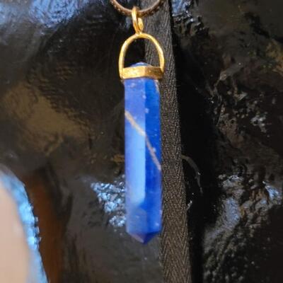 Lot 310: Vintage Sterling Silver Necklace w/ Sterling Silver Capped Pendant