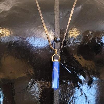 Lot 310: Vintage Sterling Silver Necklace w/ Sterling Silver Capped Pendant