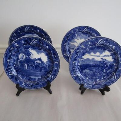 4 Collectible Blue and White Plates by Wedgwood