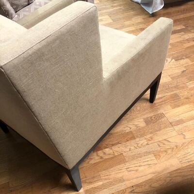 Vintage extra large linen accent chair 