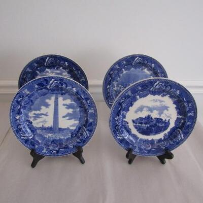 4 Collectible Blue and White Plates by Wedgwood