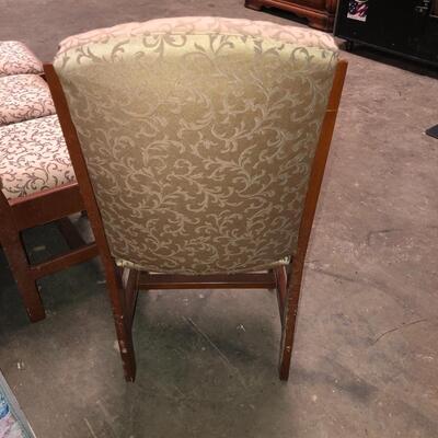 4 vintage upholstered chairs with storage under seats