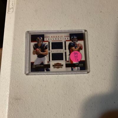 Rookie collection card Sam Bradford and Tim Tebow