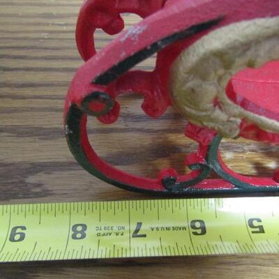 Antique Cast Iron Santa's Sleigh- 8" x 3 1/2" (Choice #1 of 2)