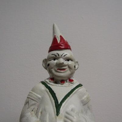 Antique Cast Iron 'Grumpy Clown' Bank- 6 Inches Tall