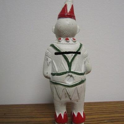 Antique Cast Iron 'Grumpy Clown' Bank- 6 Inches Tall