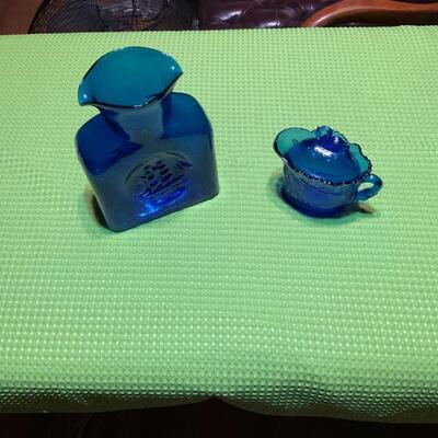 Cobalt blue glass items
